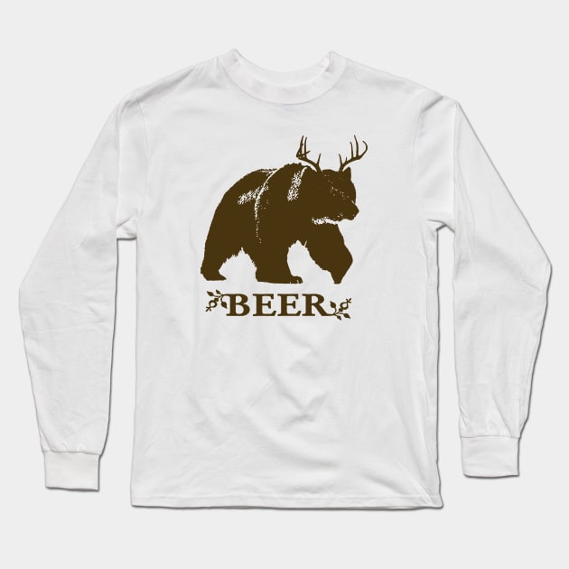 Bear Deer Funny Long Sleeve T-Shirt by holiewd